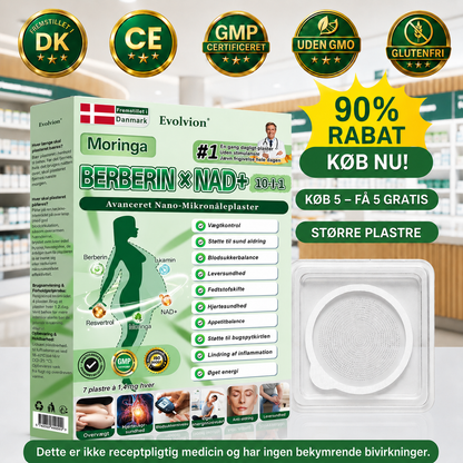 Officiel Butik |💯💯 Evolvion® Moringa · Berberin × NAD⁺ 10-i-1 Avanceret Nano Microneedle-plaster(Kun én gang dagligt – synlige forandringer på 7 dage)✅ Til fedme, løs hud, diabetes, søvnapnø, ledproblemer og meget mere