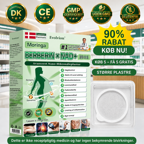 Officiel Butik |💯💯 Evolvion® Moringa · Berberin × NAD⁺ 10-i-1 Avanceret Nano Microneedle-plaster(Kun én gang dagligt – synlige forandringer på 7 dage)✅ Til fedme, løs hud, diabetes, søvnapnø, ledproblemer og meget mere