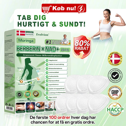 Officiel Butik |💝 Evolvion® Moringa · Berberin × NAD⁺ 10-i-1 Avanceret Nano Microneedle-plaster(Kun én gang dagligt – synlige forandringer på 7 dage)✅ Til fedme, løs hud, diabetes, søvnapnø, ledproblemer og meget mere